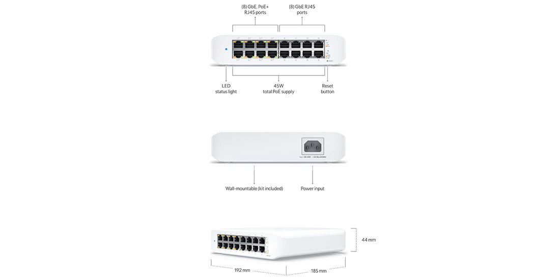 USW-Lite-16-PoE Features